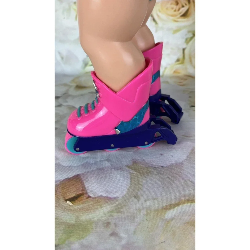 California Roller Baby Rollerblade Doll Skates Helmet Earrings 1996 Tyco Vtg